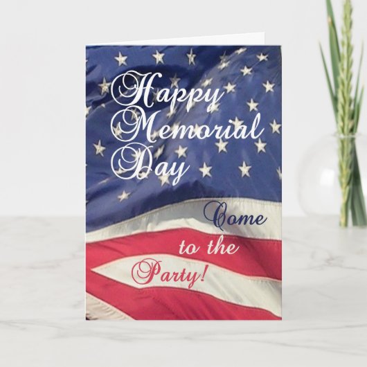 Memorial Day Party Invitation-U.S. Flag (Voorkant)