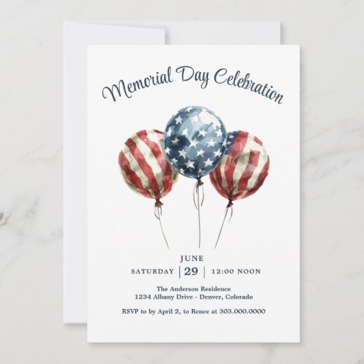 Memorial Day Party Kaart (Voorkant)