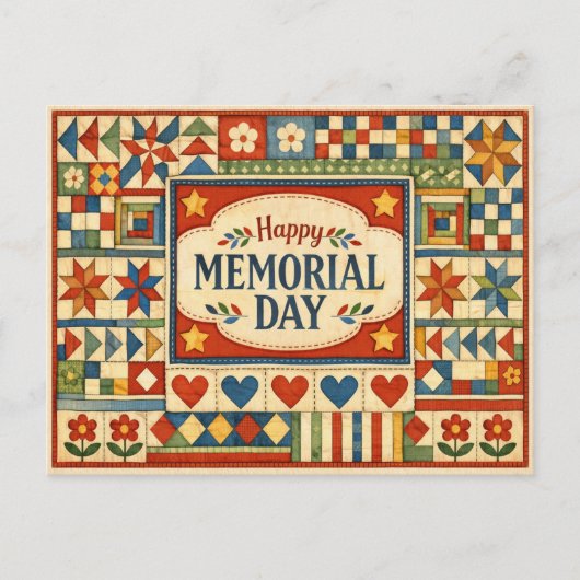 Memorial Day Patchwork Quilt  Feestdagenkaart (Voorkant)