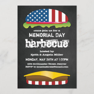 Memorial Day Patriotic BBQ Burger Kaart