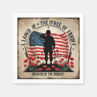 Memorial Day Patriotic Design Napkins Remembrance Servet