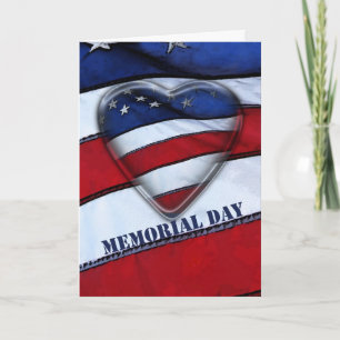 Memorial Day Patriotic Heart Kaart