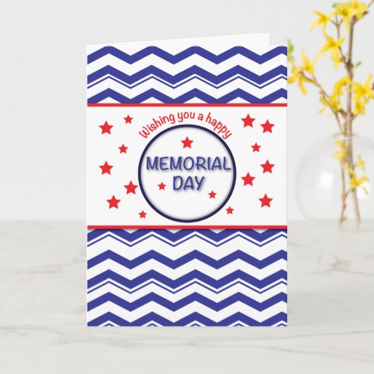 Memorial Day, Patriottische Chevron strepen, Sterr Kaart (Gele Bloem)