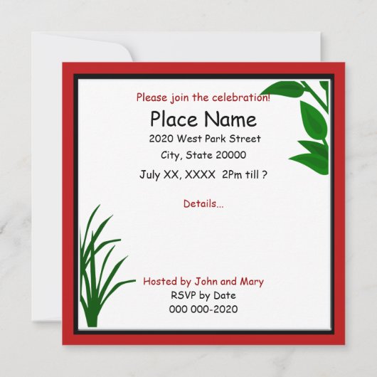 Memorial Day Pool Party nodigt uit Kaart (Achterkant)