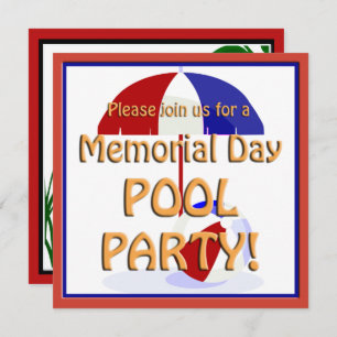Memorial Day Pool Party nodigt uit Kaart