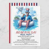 Memorial Day Pool Party | Summer Bash Kaart (Voorkant / Achterkant)