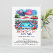 Memorial Day Pool Party | Summer Bash Kaart (Staand voorkant)