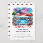 Memorial Day Pool Party | Summer Bash Kaart (Voorkant / Achterkant)