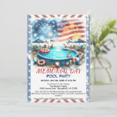 Memorial Day Pool Party | Summer Bash Kaart (Staand voorkant)