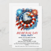 Memorial Day Pool Party | Summer Bash Kaart (Voorkant / Achterkant)