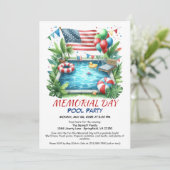 Memorial Day Pool Party | Summer Bash Kaart (Staand voorkant)