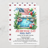 Memorial Day Pool Party | Summer Bash Kaart (Voorkant / Achterkant)