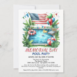 Memorial Day Pool Party | Summer Bash Kaart
