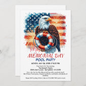 Memorial Day Pool Party | Summer Bash Kaart (Voorkant / Achterkant)