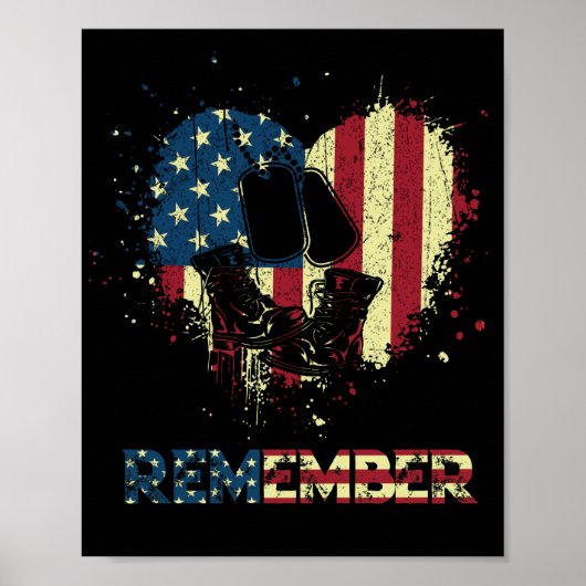 Memorial Day Proud American Flag kent Poster (Voorkant)