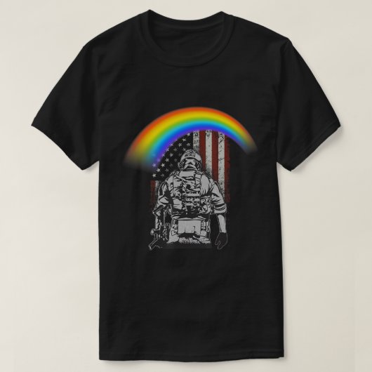 Memorial Day Rainbow American Flag LGBTQ T-shirt (Design voorkant)