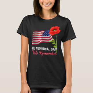 Memorial Day Red Poppy Patriotic Army  T-shirt