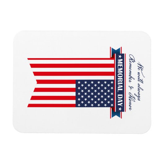 Memorial Day Remember and Honor Magneet (Horizontaal)