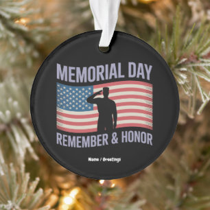 Memorial Day Remember & Honor Patriottische Amerik Ornament