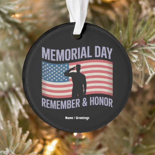 Memorial Day Remember & Honor Patriottische Amerik Ornament (Boom)