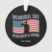 Memorial Day Remember & Honor Patriottische Amerik Ornament (voorkant)