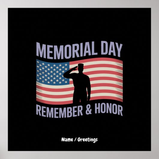 Memorial Day Remember & Honor Patriottische Amerik Poster (Voorkant)