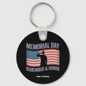 Memorial Day Remember & Honor Patriottische Amerik Sleutelhanger (Voorkant)