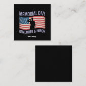 Memorial Day Remember & Honor Patriottische Amerik Vierkante Visitekaartje (Voorkant / Achterkant)