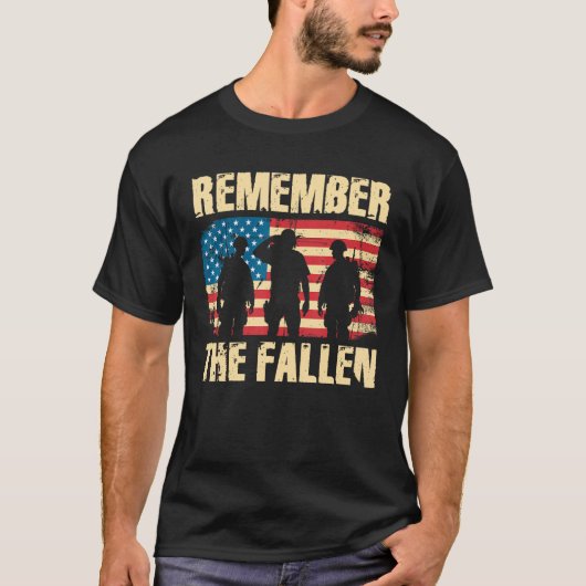 Memorial Day Remember The Fallen Veteran Military  T-shirt (Voorkant)