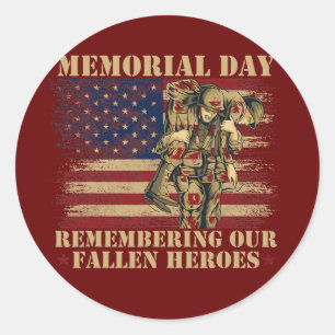 Memorial Day Remembering our Fallen Heroes Ronde Sticker