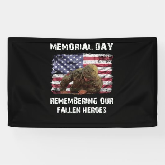 Memorial Day Remembering our Fallen Heroes Spandoek (Horizontaal)