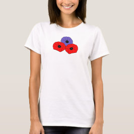 Memorial Day Rode en Paarse klaprozen T-shirt