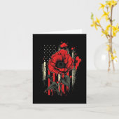 Memorial Day Rode Klaproos Bloem Amerikaanse Vlag  Kaart (Gele Bloem)