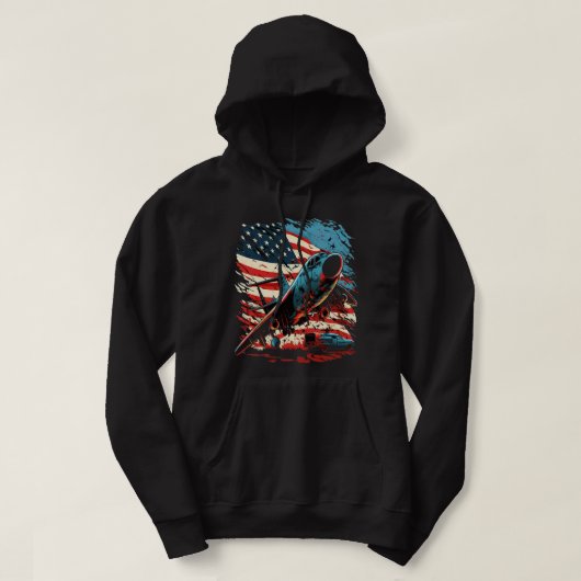 Memorial Day Rode papaver Bloemenarend USA Vlag 4t Hoodie (Design voorkant)