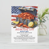 Memorial Day Shrimp Boil Party Uitnodiging (Staand voorkant)