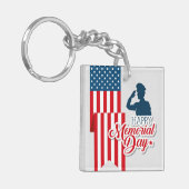 Memorial Day Sleutelhanger - Patriottische vlag en (Voorkant Links)