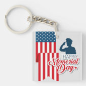 Memorial Day Sleutelhanger - Patriottische vlag en (Voorkant)