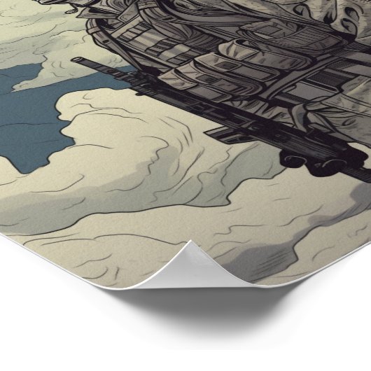 Memorial Day Soldaat Clouds herinnert zich en eer Poster (Hoek)