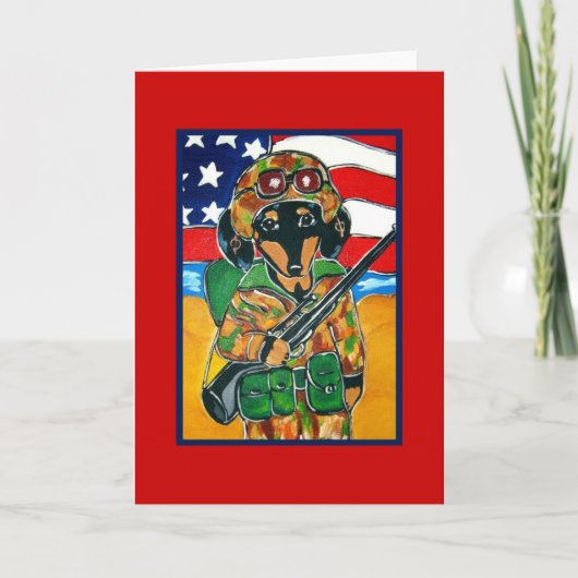 Memorial Day - Soldaat Doxie Kaart (Voorkant)