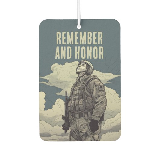 Memorial Day Soldier Clouds Remember and Honor Luchtverfrisser (Voorkant)