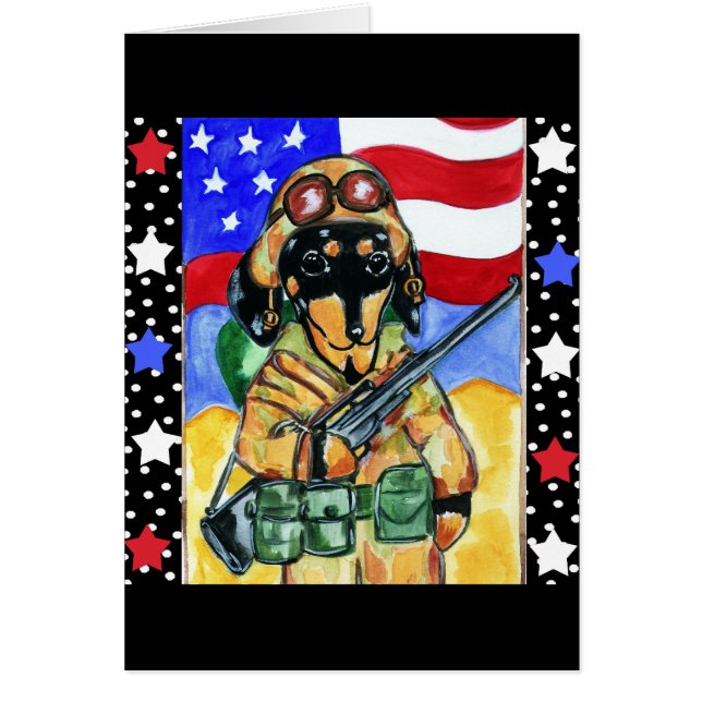 Memorial Day Soldier Dachshund (Voorkant)