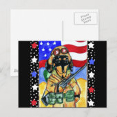 Memorial Day Soldier Dachshund Briefkaart (Voorkant / Achterkant)