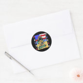 Memorial Day Soldier Dachshund Ronde Sticker (Envelop)