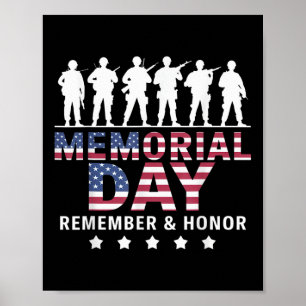 Memorial Day Soldiers Amerikaanse vlag Onthoud Ere Poster