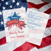 Memorial Day Star Flag Family Picnic Kaart