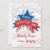 Memorial Day Star Flag Family Picnic Kaart (Voorkant)