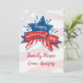 Memorial Day Star Flag Family Picnic Kaart (Staand voorkant)