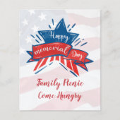 Memorial Day Star Flag Family Picnic Uitnodiging Flyer (Voorkant)