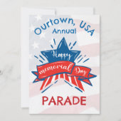 Memorial Day Star Flag Our Town Annual Parade Kaart (Voorkant)