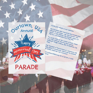 Memorial Day Star Flag Our Town Annual Parade Kaart